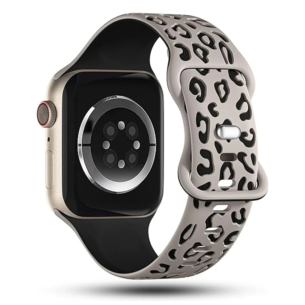 Pulseira para Apple Watch Leopard de Silicone VND