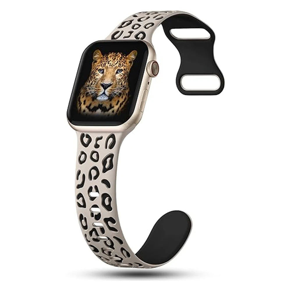 Pulseira para Apple Watch Leopard de Silicone VND